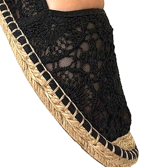 FOREVER 21 Crochet Lace Mesh Slip-On Eapadrille Flats NWT - Picture 6 of 13